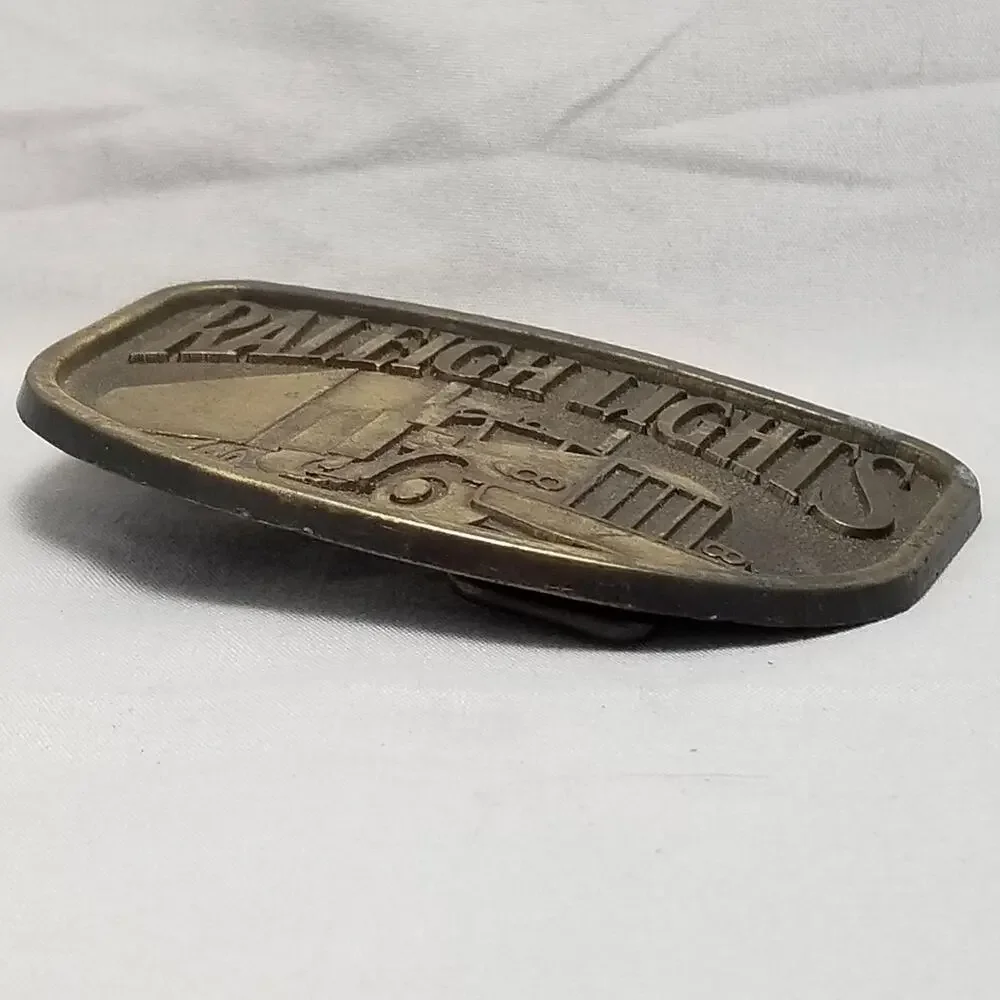 Belt Buckle Raleigh Lights Trucking Big Rig 18-Wheeler Tractor Trailer USA Made‎
